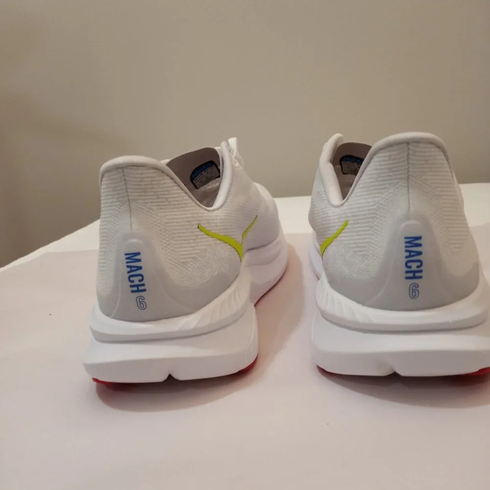 HOKA ONE ONE MACH 6 RUNNNG SHOE WHITE MEN SIZE 13 NEW